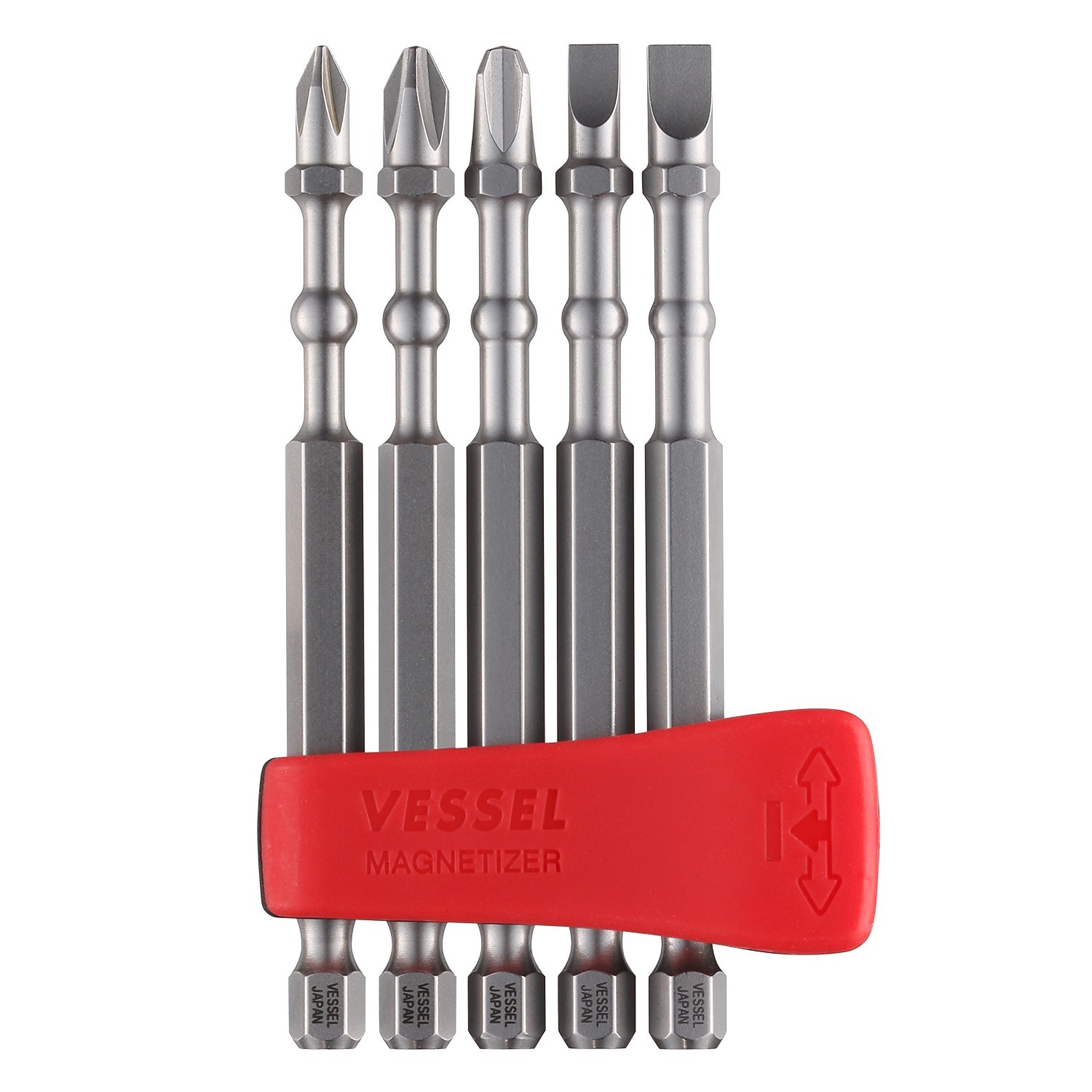 Vessel Impact Ball Torsion Bit Set - 1/4in. Drive, Phillips No. 2, 5 Pcs, Model# IBMG90K001